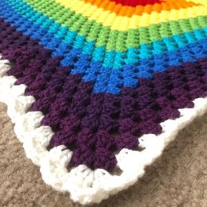 Handmade Crochet Rainbow Baby Blanket